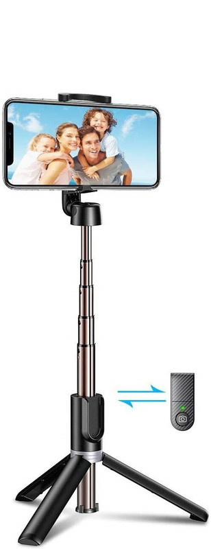 LINCTECH Bluetooth Extendable Selfie Stick with Wireless Remote and 2 Level Fill Light for Making TikTok, Vlog Videos and Tripod Stand Selfie Stick for for Mobile and All Smart Phones Tripod Single Gimbal for Mobile(400)