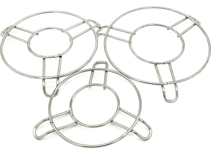 Epraiser Sturdy Premium Stainless Steel Table Ring (Pack of 3) Hot Pot Stand for Hot Plates / Utensils , Cooker and Tableware / Cookware etc SS Trivet(Pack of 3)