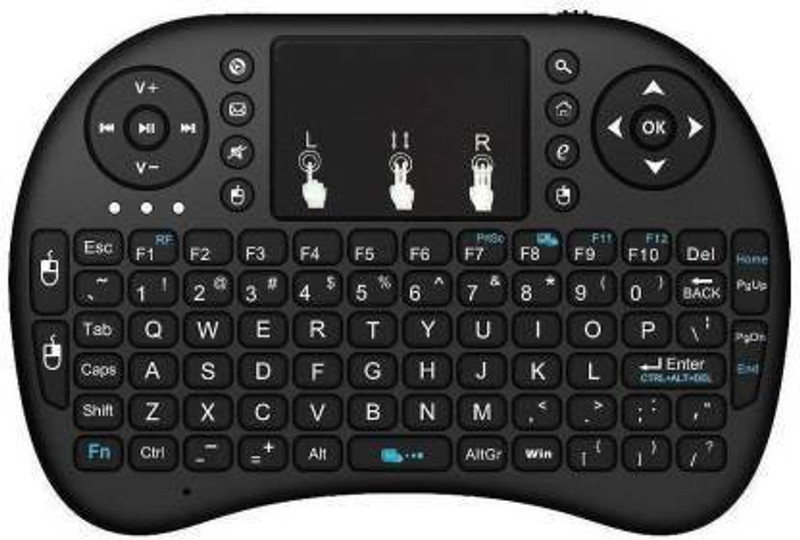Vacotta Mini Wireless Keyboard with Touchpad Mouse 2.4GHz Remote Controller Wireless Handheld Multi-device Keyboard Compatible with Desktop, Laptop, Mac Easy to Use,Plug and Play,Quick, Comfy Durable body(Black)