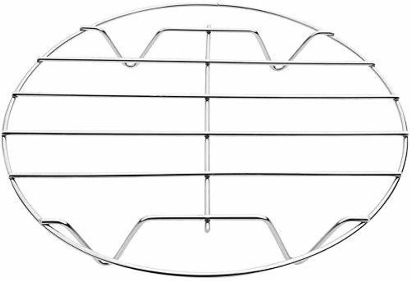 Indian Decor 31475 Cooking Rack Round 304 Stainless Steel Baking and Cooling Steaming Rack W Stand Cookware 3 Slice Toast Rack(Stainless Steel)