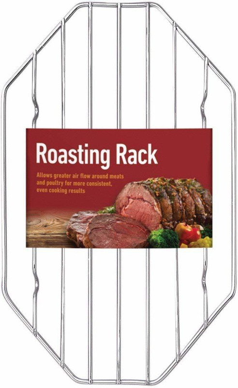 Indian Decor 313455 Standard Roasting Rack - Great for Baking/Cooling Rack/Oven Tray/Roasting Rack - 22x34cm -Chrome 10 Slice Toast Rack(Stainless Steel)