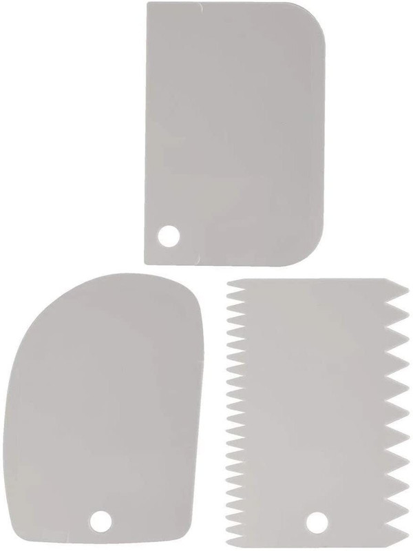 Morbrix 3pcs/Set Cake Scraper (Color May Vary) Baking Comb(Plastic Pack of 3)