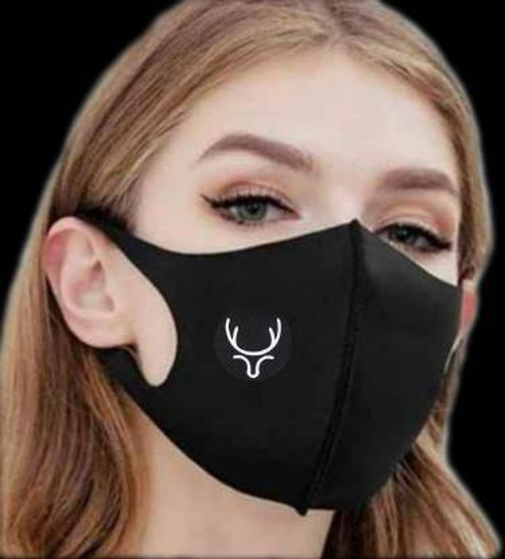 Jigyaasaa 2pc black Cloth Mask(Black, Free Size, Pack of 2)