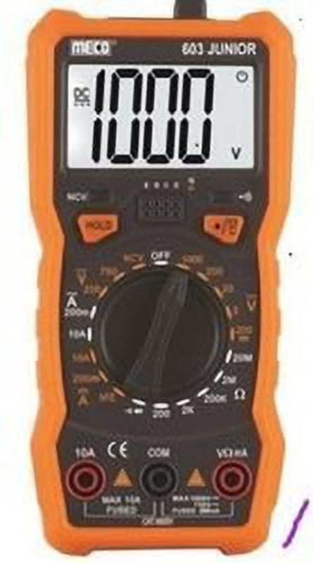 Meco DMM 603 JUNIOR Digital Multimeter(Orange, Black 2000 Counts)