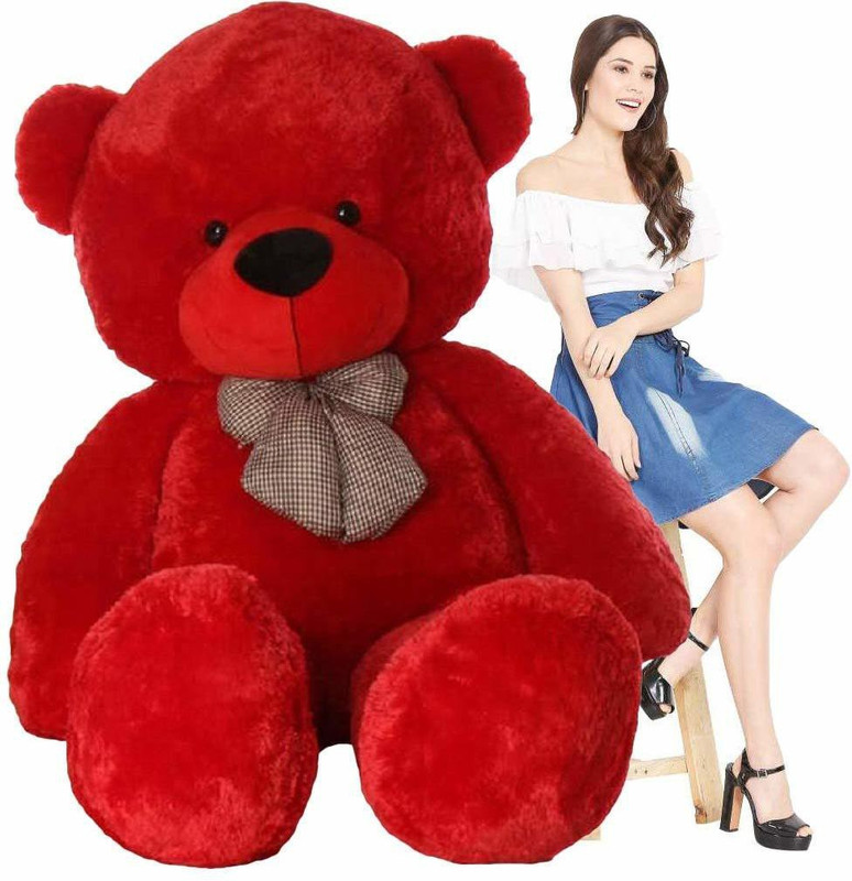 ASJS 4 feet Red Soft Toy | Birthday for Girls/Wife, Boyfriend Wedding/Anniversary - 122 cm(Red)