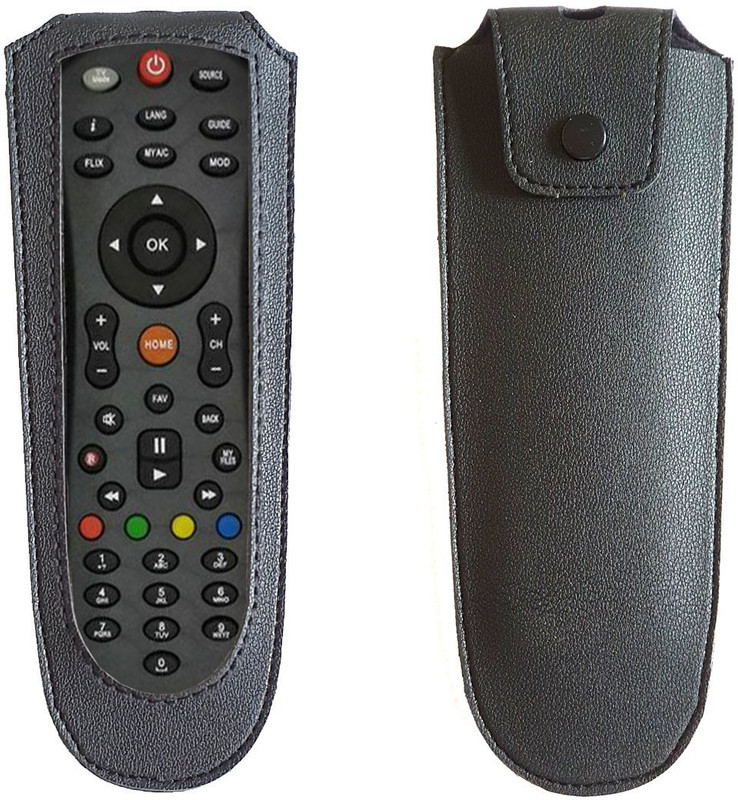 Gizmofreaks Flip Cover for Protective Cover for DISH TV SETTOP Box Remote Control Pouch Cover Holder PU Leather Holder(Black, Pack of: 1)