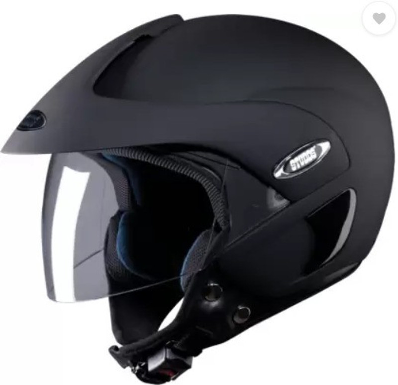 STUDDS Marshal Matt Black Motorbike Helmet(Black)