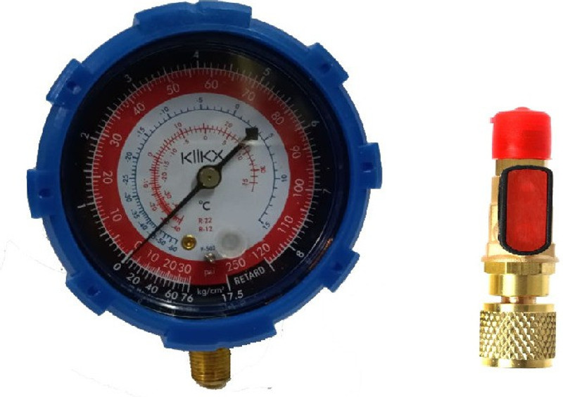 DIGICOP Stick Tire Pressure Gauge Kllkx Durable Pressure Gauge Car Diagnostic Tools Air Condition Manifold Auto Repair Quick Read Maintenance Automobile Refrigerant Straight Ball Valves AC Charging Hoses Brass 1/4" Ball Valves(500 PSI)