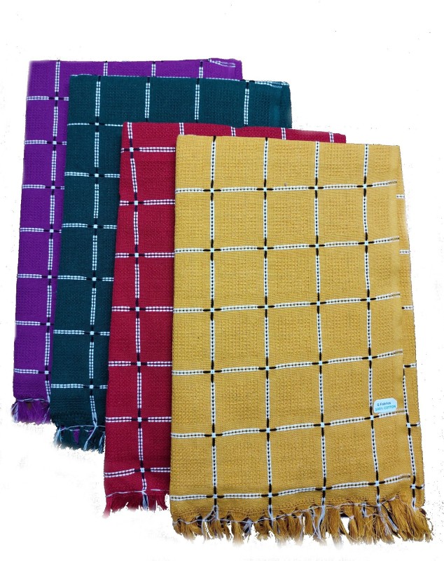 G Fabrics Cotton 500 GSM Bath Towel Set(Pack of 4)