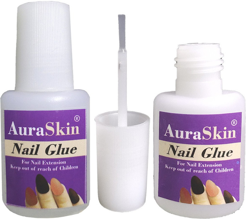 AuraSkin Suoer Strong Brush on Nail Glue 10ml for Acrylic Nails Fake Nails and Nail Art glue 1pcs(White)