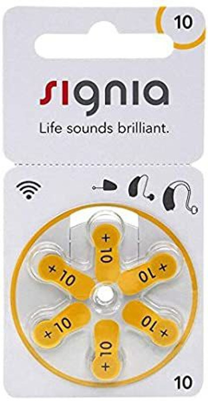NM Enterprises SIGNIA 10no Hearing Aid Batteries pack of 2 strips (12 batteries) Signia 10 no Stethoscope Case(Yellow)