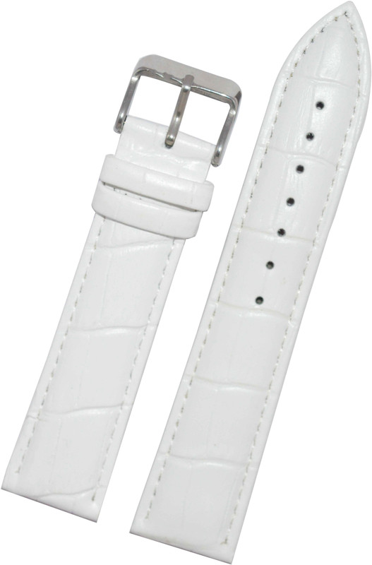 Surufashion U235 Padded Ogive Tip 24 mm Genuine Leather Watch Strap(White)