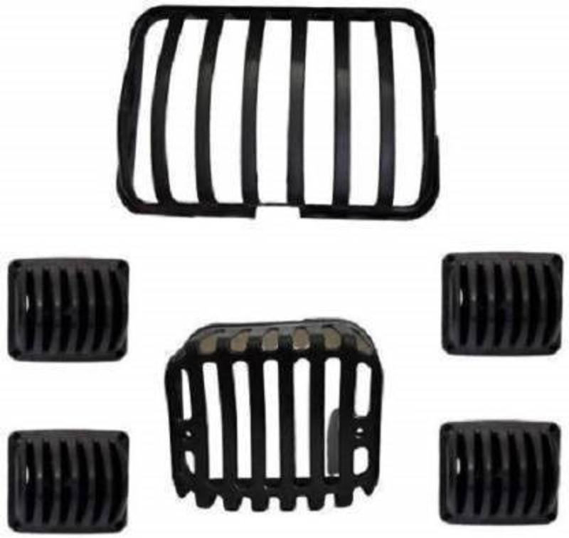 QUIRKY ZONE Splebder Headlight Grill Combo Set (Pack of 6) Bike Headlight Grill(Black)