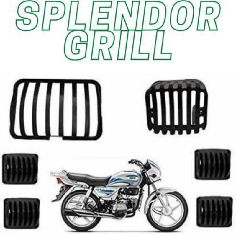 QUIRKY ZONE Bike splendor INDICATOR COVER , FRONT HEADLIGHT COVER & REAR TAIL LIGHT COVER Bike Headlight Grill (Black) Bike Headlight Grill(Black)