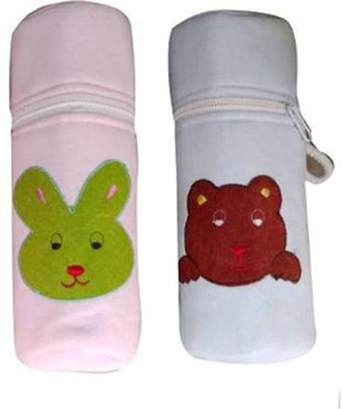 Mopslik Cute Baby Warm Feeding Milk Bottle Cover - Pack Of 2(Multicolor)