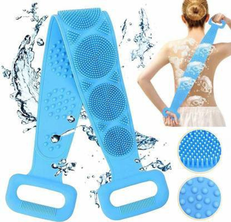 sachipreet Silicone Body Scrubber Belt, Double Side Shower Exfoliating Belt Removes Bath Towel, Double Chopping Belt Scrubber Washer for Bath