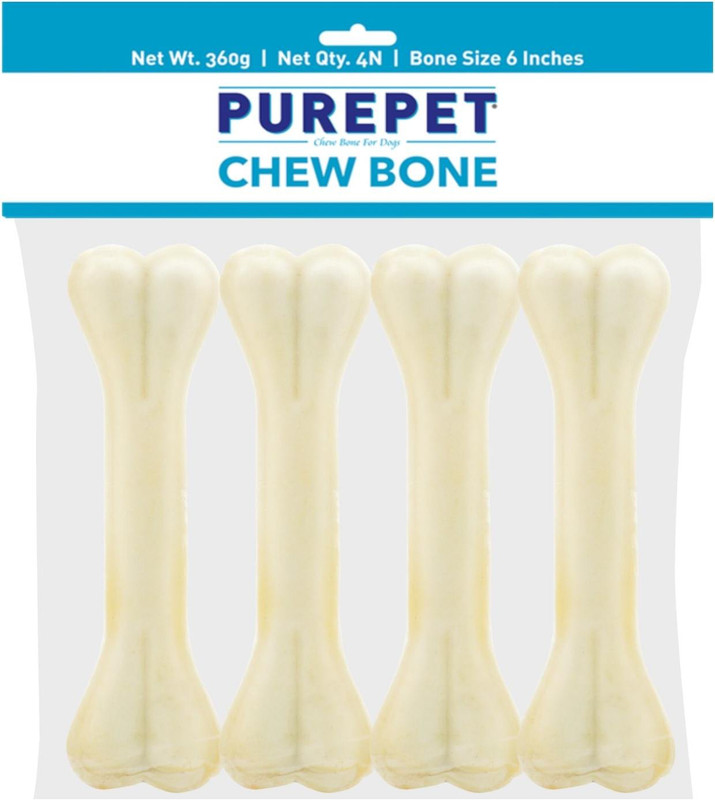 Purepet Pressed Chew Bone, 4 inches - Pack of 4 Bones Dog Treat(160 g)