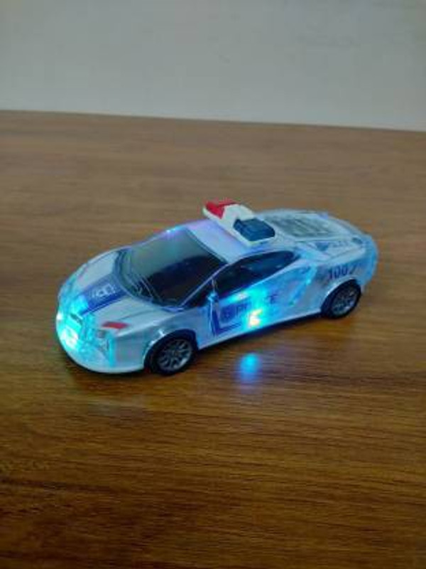 PRIMEFAIR Police Car with Lights Friction Music and Siren Sound Police 3D Car Police Car(Multicolor, Pack of: 1)