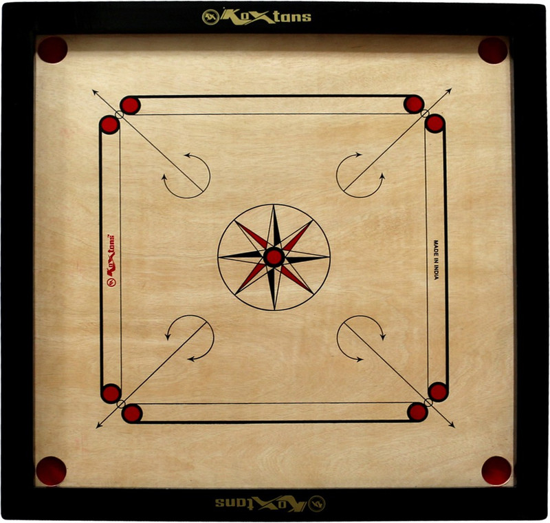 koxtons Full Size with 2 inch Border Premium 81.28 cm Carrom Board(Beige, Black)