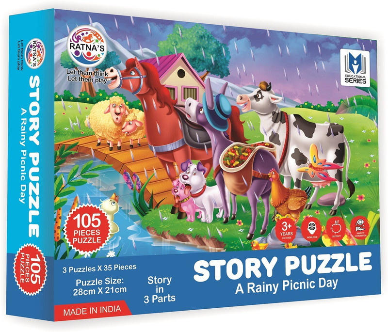 Ratnas STORY JIGSAW A RAINY PICNIC DAY(105 Pieces)