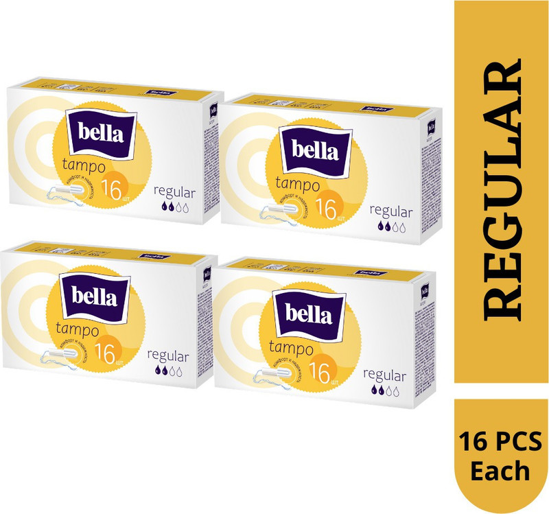 Bella Tampons Easy Twist Regular 16 Pcs Each (4PKT) Tampons(Pack of 64)