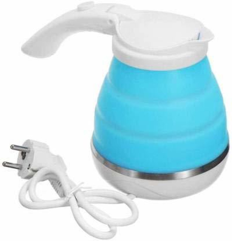 Hiral Enterprise SILICON FOLDABLE TRAVEL KETTLE Electric Kettle(1.5 L, White, Light Blue)