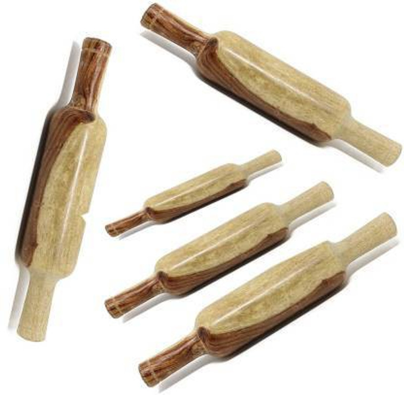Rolimoli Wooden Rolling Pin Roller Thick Rolling Pin(Brown, Pack of 5)