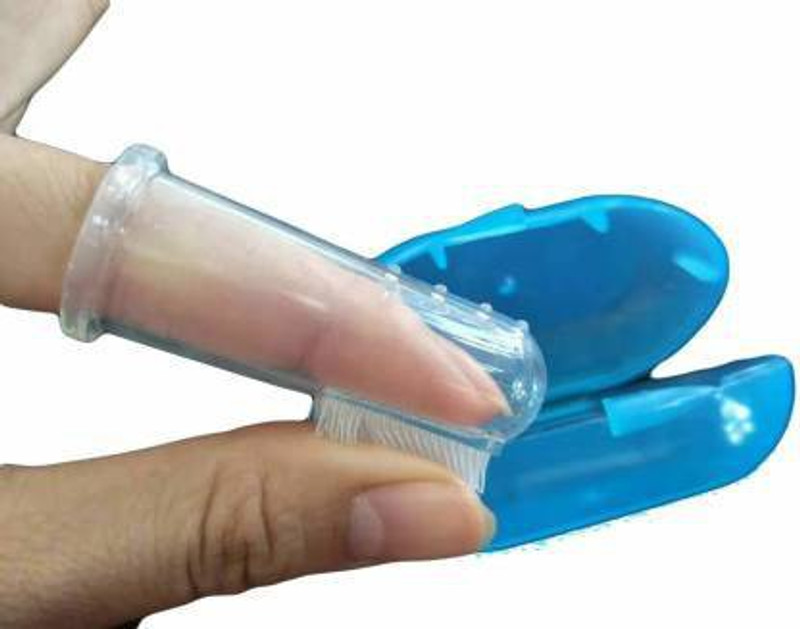 KOTLEY Baby Finger Tooth Brush with Holder(3 month to 3 year) Ultra Soft Toothbrush