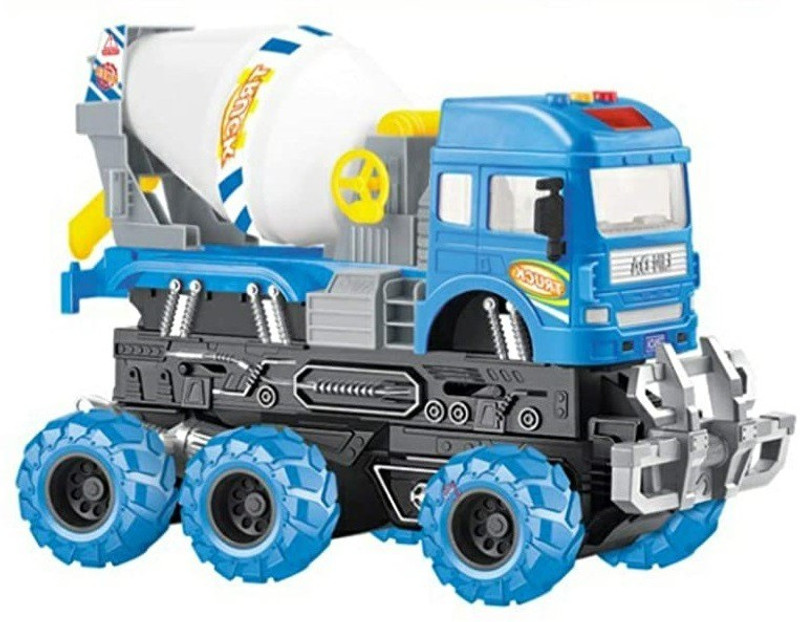 NIJEK STORE Pull Back Vehicles Construction Truck with light Music Friction Power Toy truck for 3+ Years Old Kids ,Boys, Girls(6x6 Cement Mixer Truck )(Multicolor, Pack of: 1)