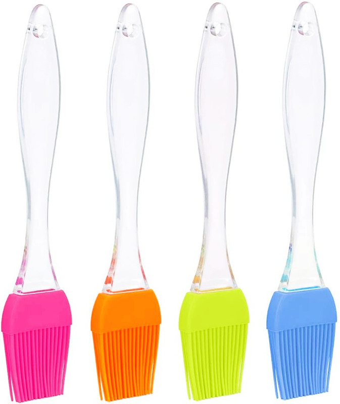 Daily Fest Silicone Basting Pastry Brushes for Cooking Baking BBQ, Kitchen Brush for Food Butter Grilling Sauce, Heatproof, Dishwasher Safe Flexible Easy Clean, BPA Free, Set of 4 Silicone Flat Pastry Brush(Pack of 4)
