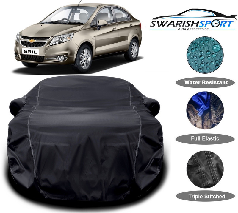 Swarish Car Cover For Chevrolet Sail (With Mirror Pockets)(Black)