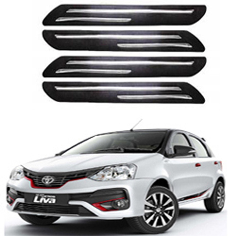 RONISH Silicone Car Bumper Guard(Black, Pack of 4, Toyota, Etios Liva)