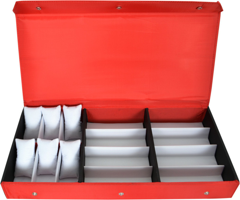 Nooks Sunglasses and Watch Box | Without Watches & Sunglasses - Wrist Watch Holder/Storage Box & Display Case Organiser Watch Box(Red, Holds 14 Watches)