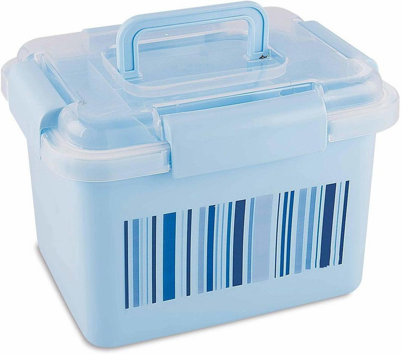 AVAIKSA Big Size First Aid Box Lockable Medicine Storage Box Plastic Emergency Cabinet Organizer with Detachable Tray and Handle Portable First Aid Organizer for Home Camping Travel ( Blue ) First Aid Kit(Home, Sports and Fitness, Workplace, Vehicle)