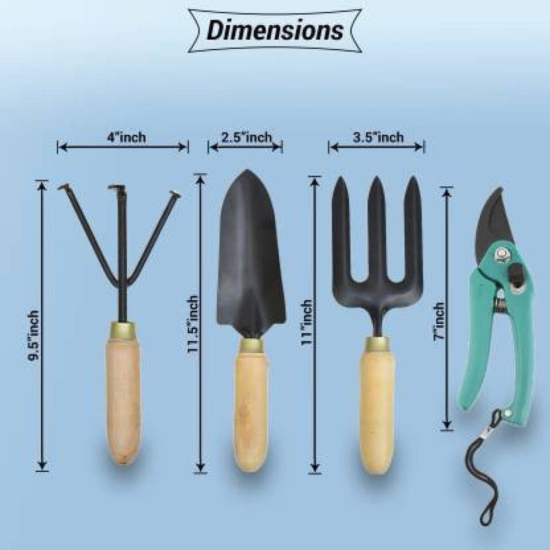 TWENOZ Gardening Tools Flover Cutter & Garden Tool Wooden Handle Garden Tool Kit(4 Tools)