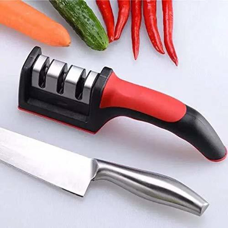 N.A.R VENTURES Manual 3 Stage Knife Sharpener for Kitchen, Knife Sharpener Rod Knife Sharpening Steel(Iron, Stainless Steel)