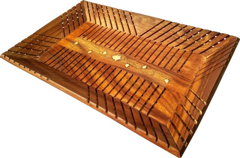 Doon Furniture House Handmade Wooden Serving Tray Multipurpose Tray / Home Decor & Kitchen Use Tray Serving Set(Pack of 1)