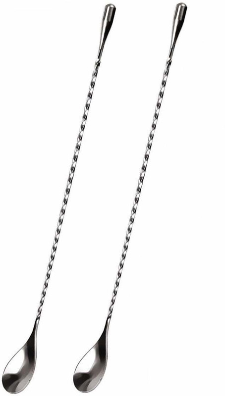 Dynore Stainless Steel set of 2 Teardrop Bar Spoon Stainless Steel 30 cm Stirrer(Silver Pack of 2)