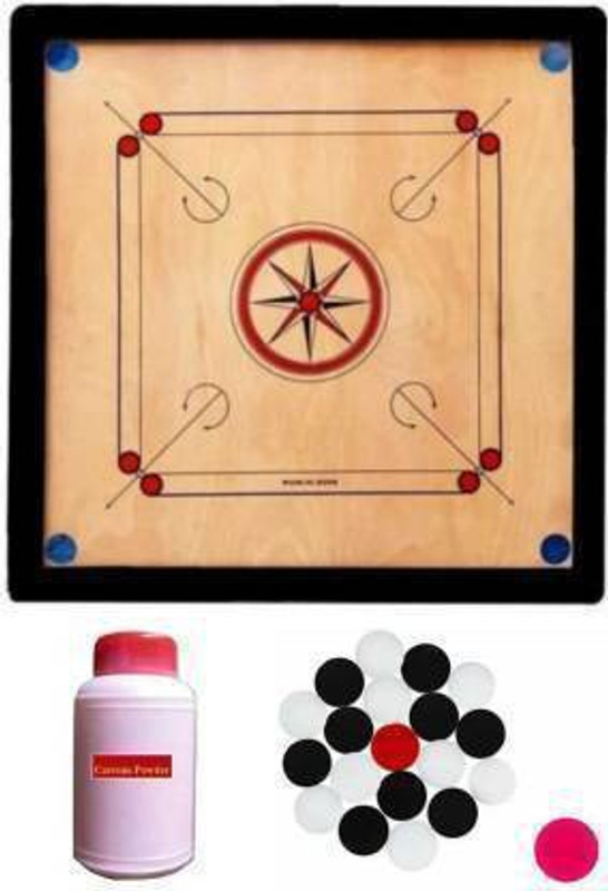 SK ProductS Wooden Carrom Board with Coins, Striker and Carrom Powder (Beige) 80 cm Carrom Board(Beige)