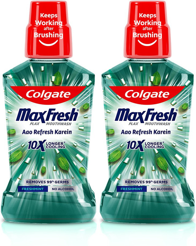 Colgate Maxfresh Plax Antibacterial Mouthwash, -24/7 Fresh Breath - Freshmint(1000 ml)