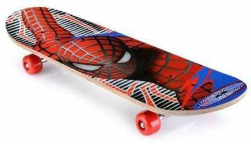 fizz SPIDER MAN SKATEBOARD 6 inch x 24 inch Skateboard(Blue, Red, Pack of 1)
