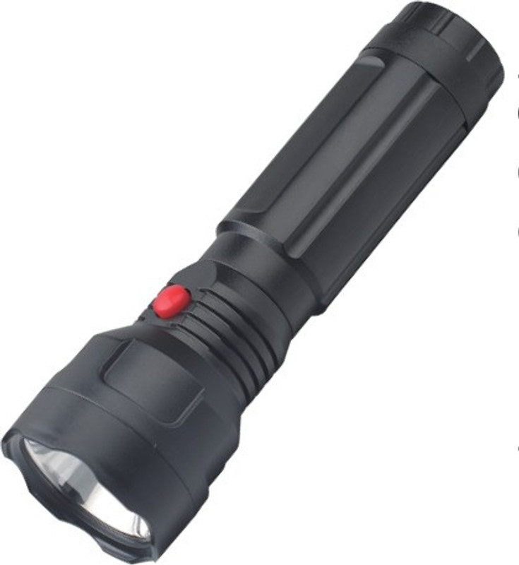 JY SUPER 1702 1800mAh Rechargebal Battery Plastic Torch Light Torch(Black, 16.5 cm, Rechargeable)