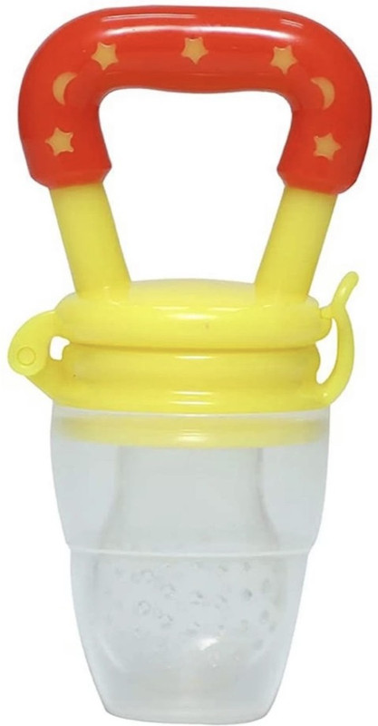 Pinok Baby silicone fruit feeder/food feeder/ food nibler/fruit nibler/baby soother feeder/fruit juicer  - silicone(Yellow)