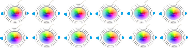 Nightstar 9 Watt 7 Colour in 1 (Red/Pink/Blue/Yellow/Green/Sky Blue/White) Ceiling Light Pack of 4 Recessed Ceiling Light Ceiling Lamp(Multicolor)