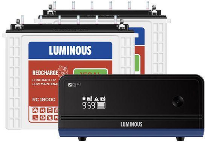LUMINOUS 18 Months Warranty Tubular Inverter Battery(150 Ah, Zelio 1700 Inverter with 2 nos Red Charge 18000 150 Ah Tubular Battery)