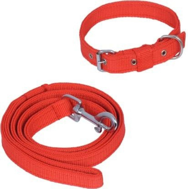 ADIOS Good Quality Dog Belt Combo of Red Black Ghungroo Collar with Red Lead 1.5m Lengthy Dog Collar & Leash(Medium, Multi-Color5)