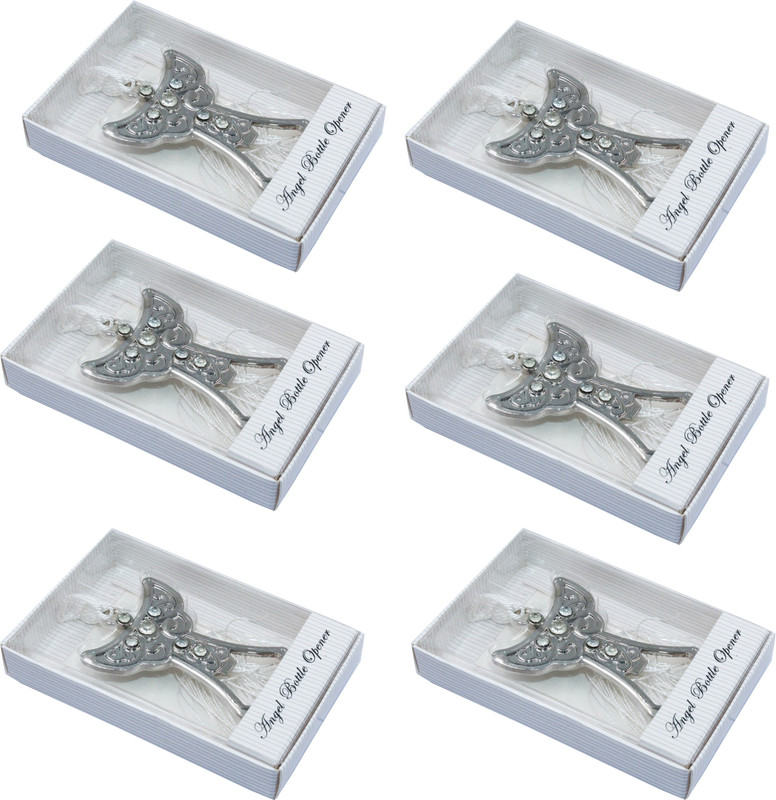 Jades CGA001B B Angel Bottle Opener – Party Favor - Silver Set of 6 Bottle Opener Set(Pack of 6)