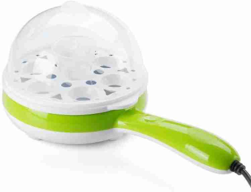 MBK IMPEX Multi functional Electronic 2 in 1 Single Layer Egg Boiler Steamer Cooker With Handle and Capacity of 7 Eggs | Egg Boiling Non-Stick Steamer and Egg Frying Pan Machine (Multi) Egg Cooker(7 Eggs)