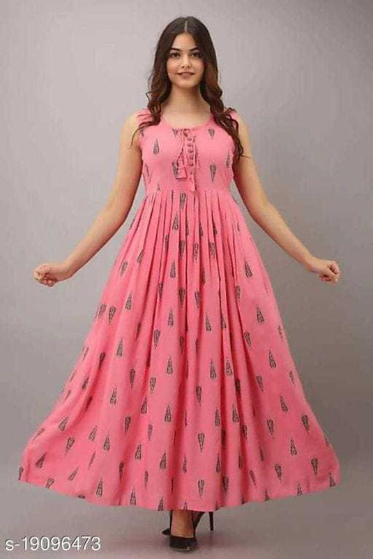 KGN Women Printed Anarkali Kurta(Pink) KGN Women Printed Anarkali Kurta(Pink)