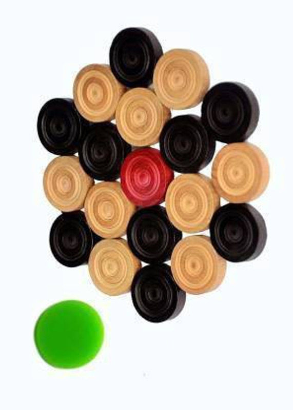labh traders carrom coins with strikar Carrom Pawns(Pack of 24)